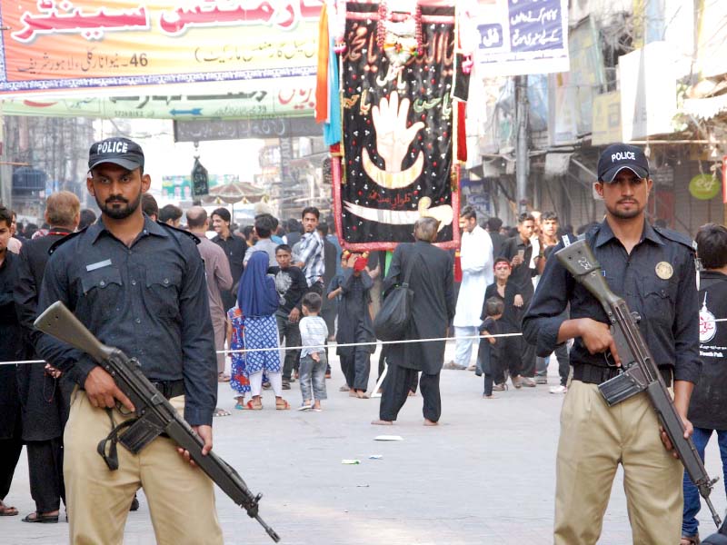 all the roads and streets leading to the main procession would be closed down and entry would be allowed only after a physical search using metal detectors and passing through metal gates photo riaz ahmed express