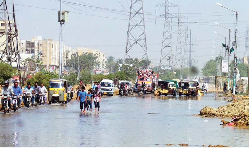 a 33 inch water pipeline got damaged for the fifth time in surjani town on monday leaving thousands of residents without water photo online