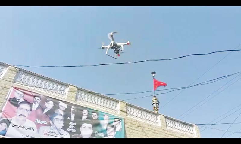 sukkur police is using two drone cameras for aerial surveillance along with rented modern cctv cameras photo express