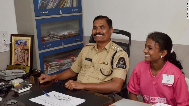 bhavani banu with station house officer mr b mohan kumar photo source cnn