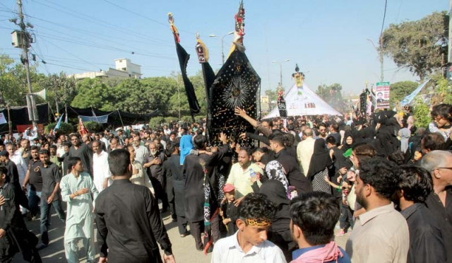 the roads that were connecting the procession routes and majalis venues were closed for security photo athar khan express the roads that were connecting the procession routes and majalis venues were closed for security photo athar khan express