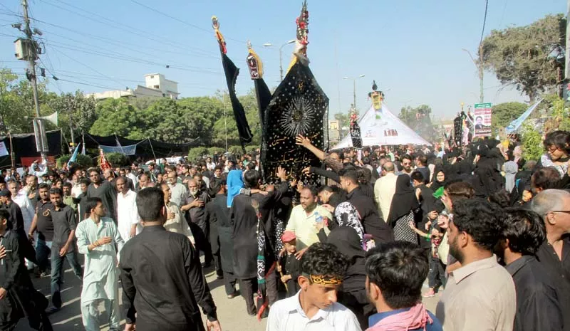 the roads that were connecting the procession routes and majalis venues were closed for security photo athar khan express the roads that were connecting the procession routes and majalis venues were closed for security photo athar khan express
