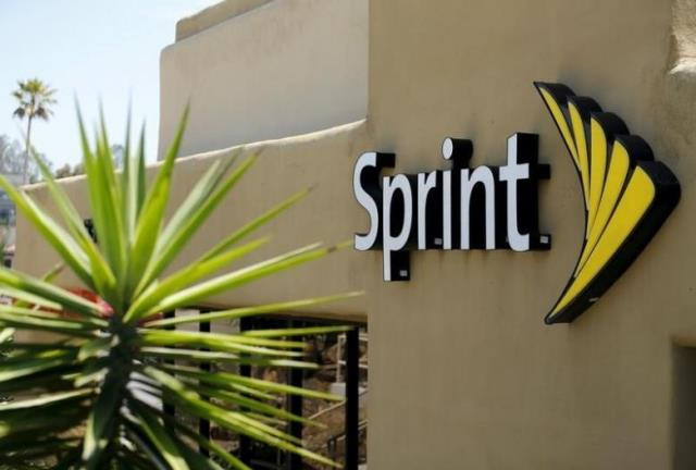 the logo of us mobile network operator sprint corp is seen at a sprint store in san marcos california the logo of us mobile network operator sprint corp is seen at a sprint store in san marcos california