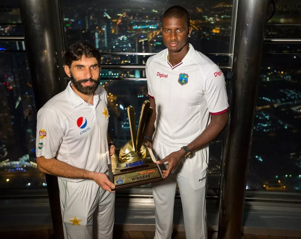 misbahul haq l and jason holder photo courtesy pcb misbahul haq l and jason holder photo courtesy pcb