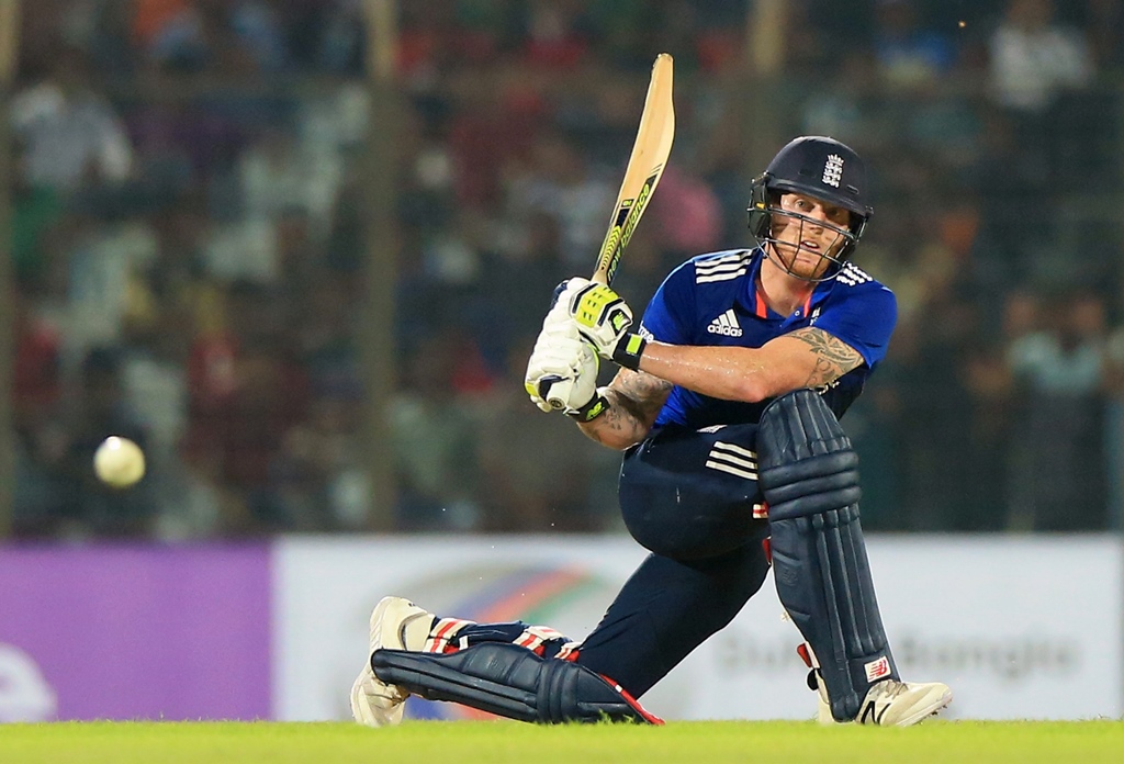 ben stokes plays a shot during in chittagong on october 12 2016 photo afp