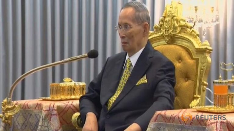 thailand 039 s king bhumibol adulyadej is seen attending a ceremony in bangkok on dec 14 2015 in this still image taken from thai tv pool video photo reuters