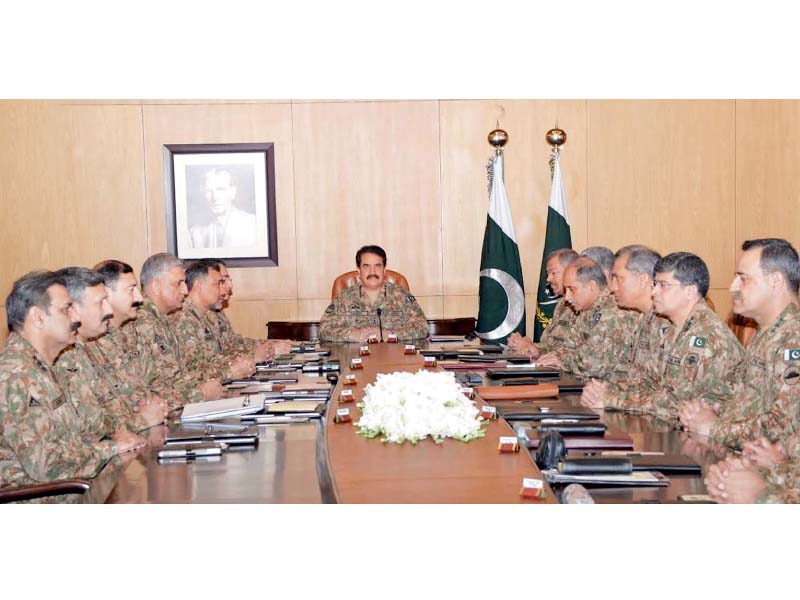 army chief general raheel is presiding over the corps commander meeting at the ghq photo inp