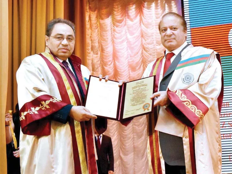 the rector of baku state university confers an honourary degree on pm nawaz photo app the rector of baku state university confers an honourary degree on pm nawaz photo app