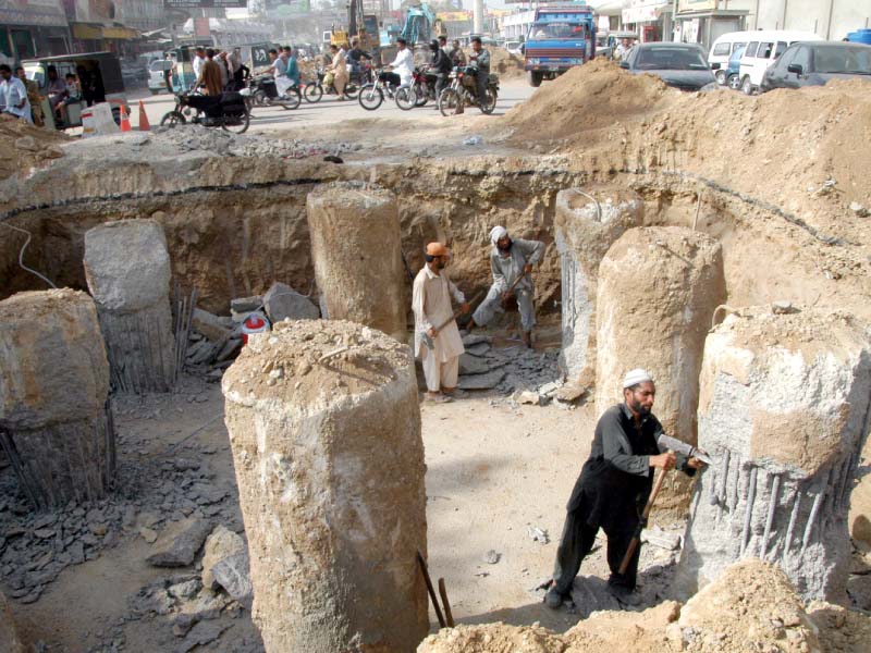 a flyover was supposed to be constructed at golimar chowrangi initially however at the eleventh hour the flyover project was converted into that of an underpass photo file