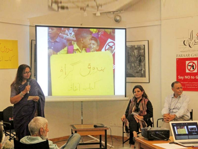 the event focused on the idea that it is the responsibility of the state and not armed guards to protect citizens photo ayesha mir express the event focused on the idea that it is the responsibility of the state and not armed guards to protect citizens photo ayesha mir express