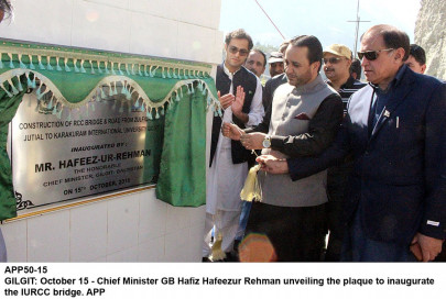 infrastructure bridge over gilgit river opens infrastructure bridge over gilgit river opens