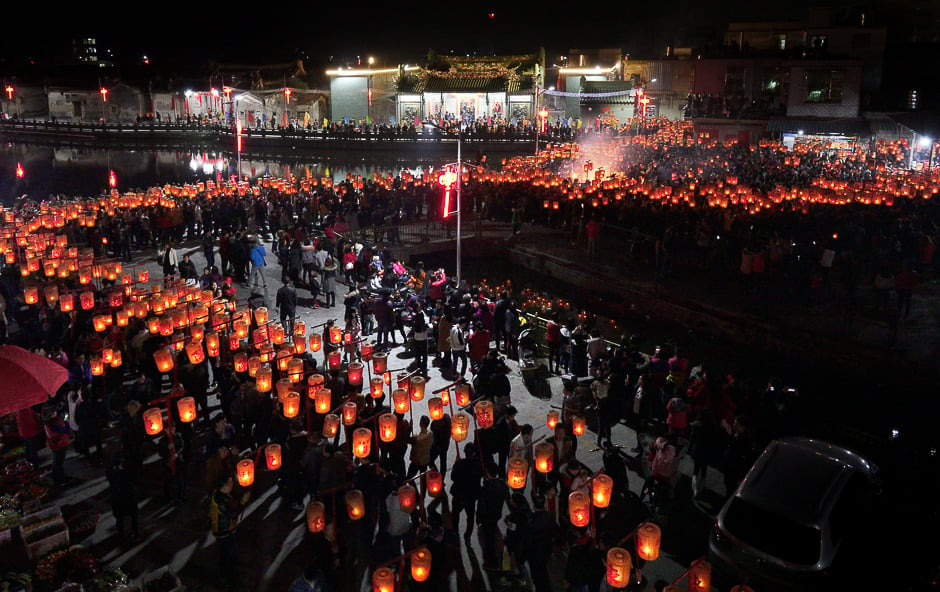 People participate in celebration events in Puning, Guangdong province, China. PHOTO: REUTERS