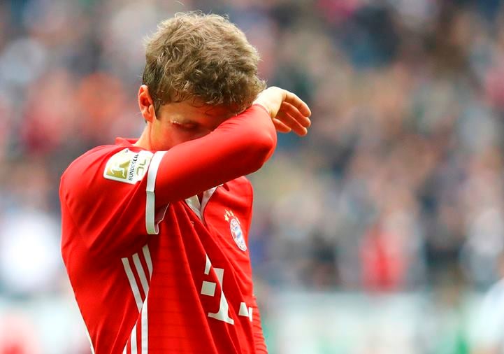 bayern 039 s thomas mueller reacts after the match against eintracht frankfurt on saturday october 15 2016 photo reuters