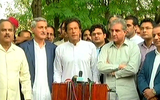 pti chief imran khan addressing a press conference in islamabad screen grab