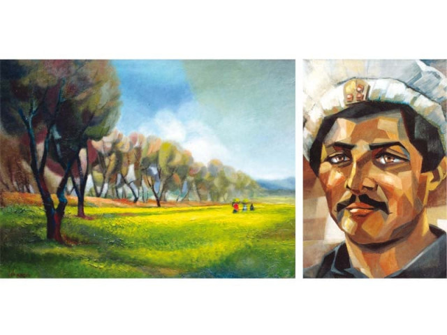 besides depicting landscapes he has also painted portraits of pakhtun men photos publicity besides depicting landscapes he has also painted portraits of pakhtun men photos publicity