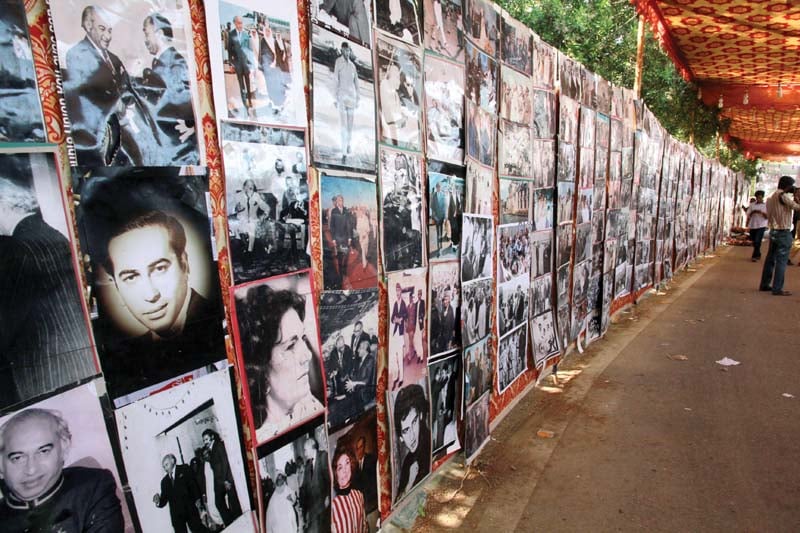 an exhibition of around 10 000 photos of the bhutto family s four generations was organised at karsaz blast monument on the occasion of the ninth anniversary of the 2007 tragedy photo athar khan express