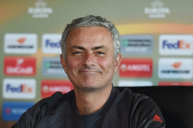 jose mourinho smiles during a press conference at their carrington base in manchester northwest england on october 19 2016 ahead of their uefa europa league group a football match against fenerbahce on october 20 photo afp jose mourinho smiles during a press conference at their carrington base in manchester northwest england on october 19 2016 ahead of their uefa europa league group a football match against fenerbahce on october 20 photo afp