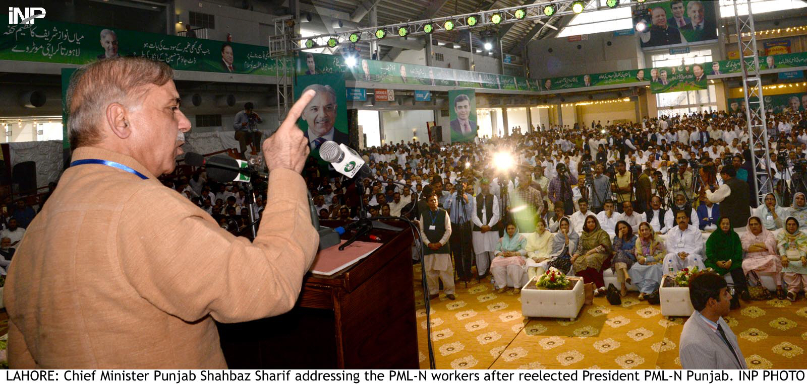 shahbaz was elected unopposed as the president of pml n in the intra party provincial elections photo inp