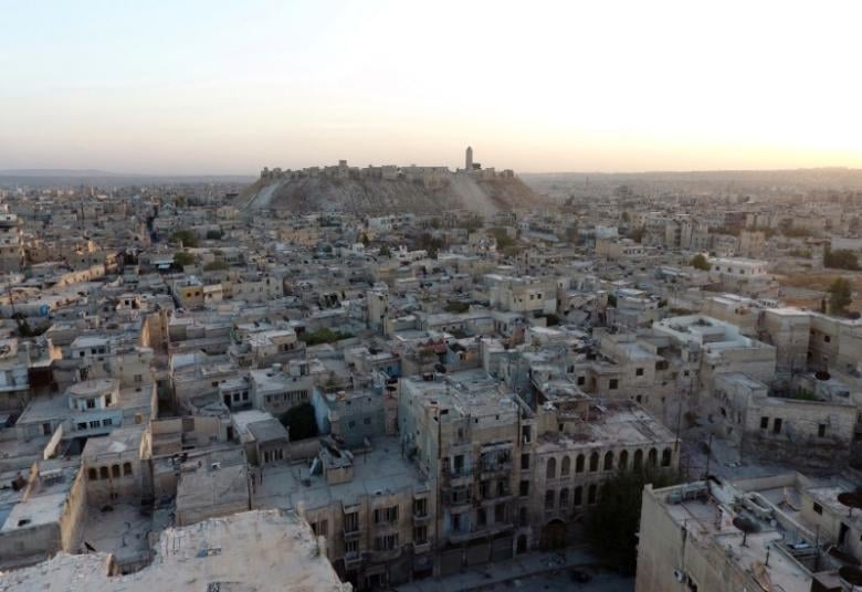 a general view taken with a drone shows aleppo 039 s historic citadel controlled by forces loyal to syria 039 s president bashar al assad as seen from a rebel held area of aleppo syria october 12 2016 photo reuters