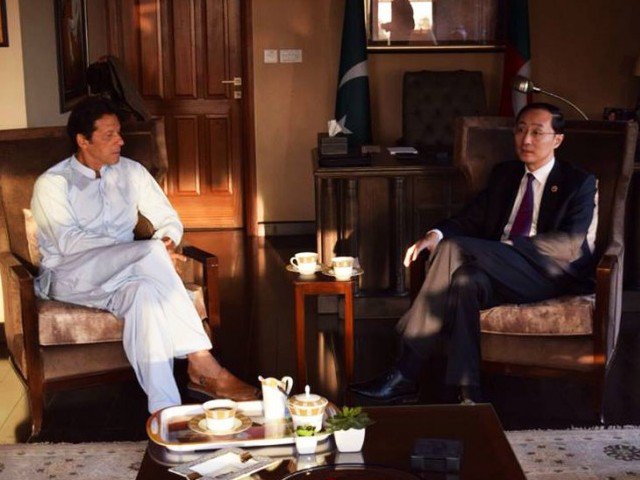 chinese ambassador to pakistan mr sun weidong called on chairman pti imran khan at bani gala on tuesday photo file