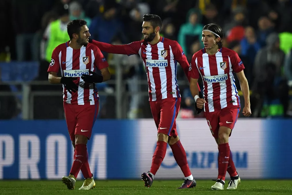 yannick carrasco c celebrates after scoring a goal in rostov on don on october 19 2016 photo afp yannick carrasco c celebrates after scoring a goal in rostov on don on october 19 2016 photo afp