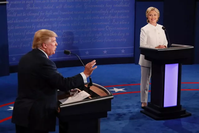 republican nominee donald trump l speaks as democratic nominee hillary clinton looks on during the final presidential debate at the thomas amp mack center on the campus of the university of las vegas in las vegas nevada on october 19 2016 photo afp republican nominee donald trump l speaks as democratic nominee hillary clinton looks on during the final presidential debate at the thomas amp mack center on the campus of the university of las vegas in las vegas nevada on october 19 2016 photo afp