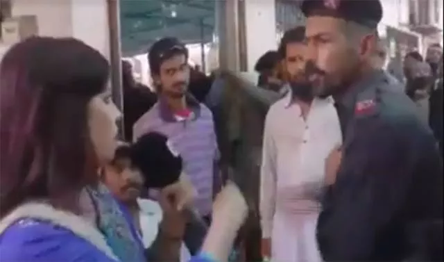the reporter and the guard got into a rift when the guard allegedly misbehaved with the cameraman first photo screengrab the reporter and the guard got into a rift when the guard allegedly misbehaved with the cameraman first photo screengrab