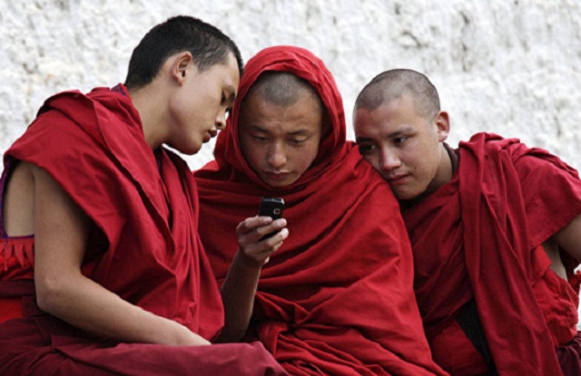 buddhist accounts offer incense burning and and other religious services in the popular messaging app photo afp