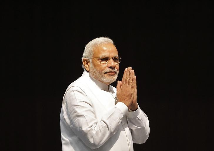 prime minister narendra modi gestures upon his arrival at the inauguration ceremony of the thirteenth quot pravasi bharatiya divas quot or overseas indians conference at gandhinagar in gujarat january 8 2015 reuters