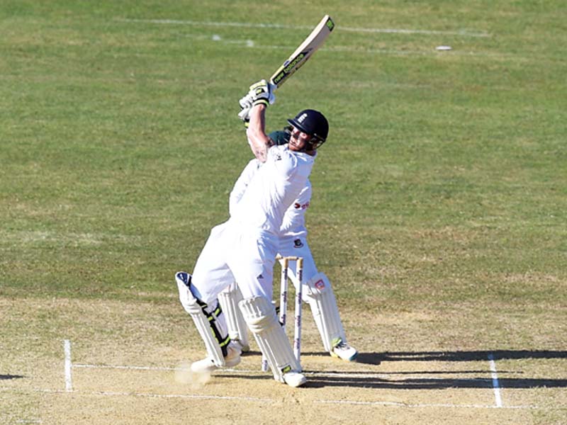 stokes hit 85 runs in the second innings to steer england to 228 8 at stumps after his three wicket burst earlier in the morning helped dismiss bangladesh for 248 runs photo afp