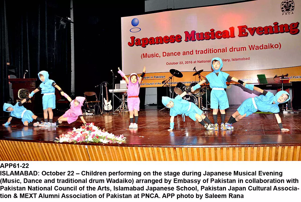 later children from islamabad japanese school aged between seven and 15 years performed a lively traditional dance to the rhythm of the wadaiko photo app later children from islamabad japanese school aged between seven and 15 years performed a lively traditional dance to the rhythm of the wadaiko photo app