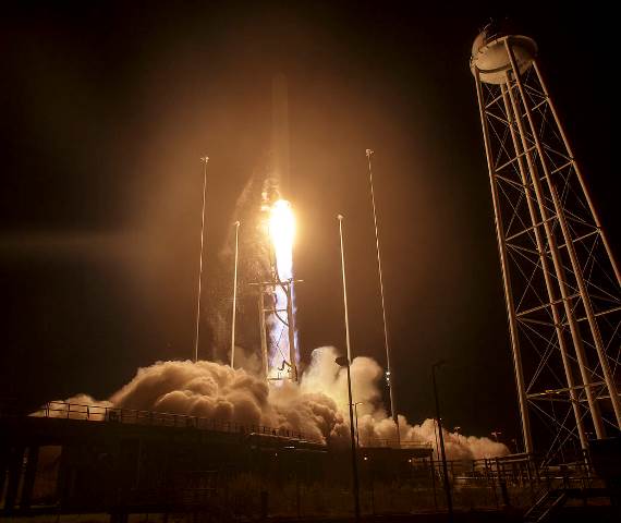 the orbital atk antares rocket with the cygnus spacecraft onboard launches from pad 0a photo nasa