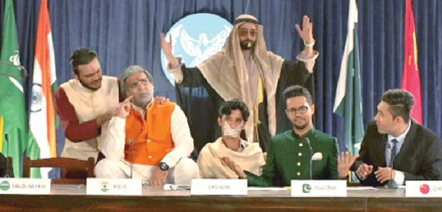 ali gul pir somewhatsuper stage fake saarc meeting in the video of modi teri photo file ali gul pir somewhatsuper stage fake saarc meeting in the video of modi teri photo file