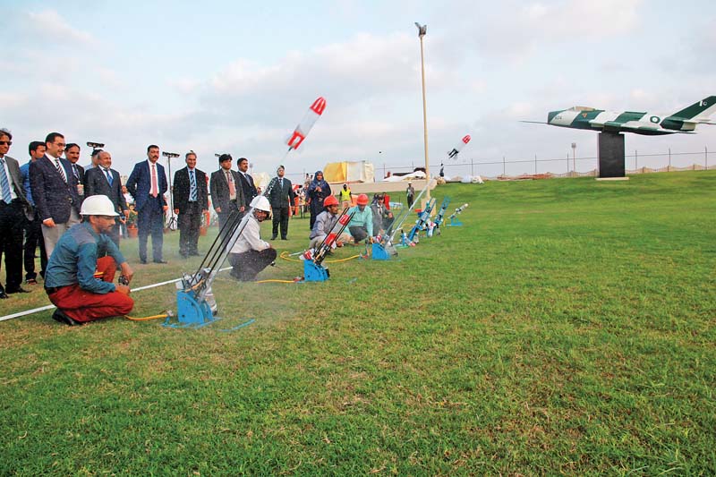 world space week s two day space family fair which concluded on sunday showcased the talent of the students in the field of space technology photos athar khan express