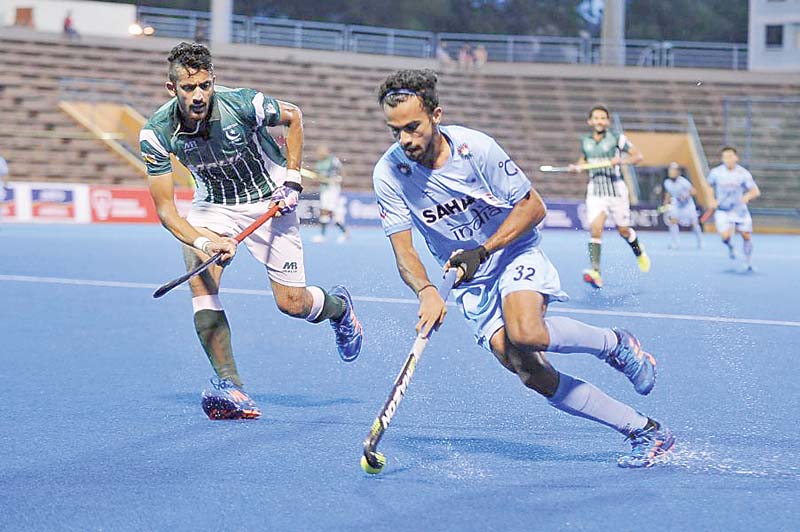 while pakistan dominated play for much of the match pal s penalty corner shifted the entire dynamics of the game in favour of india photo courtesy ahf