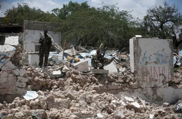security forces stand guard on a destroyed building following a car bomb claimed by al shabaab militants outside the president 039 s palace in the somali capital of mogadishu august 30 2016 photo reuters security forces stand guard on a destroyed building following a car bomb claimed by al shabaab militants outside the president 039 s palace in the somali capital of mogadishu august 30 2016 photo reuters