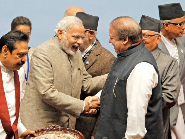 indian prime minister narendra modi and prime minister nawaz sharif shakes hands at saarc summit photo afp file indian prime minister narendra modi and prime minister nawaz sharif shakes hands at saarc summit photo afp file