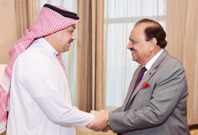 president mamnoon hussain shakes hand with the qatari minister of state for defence dr khalid bin mohammad al attiya photo inp president mamnoon hussain shakes hand with the qatari minister of state for defence dr khalid bin mohammad al attiya photo inp