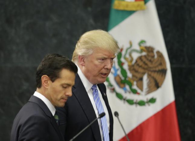 us republican presidential nominee donald trump and mexico 039 s president enrique pena nieto arrive for a press conference at the los pinos residence photo reuters