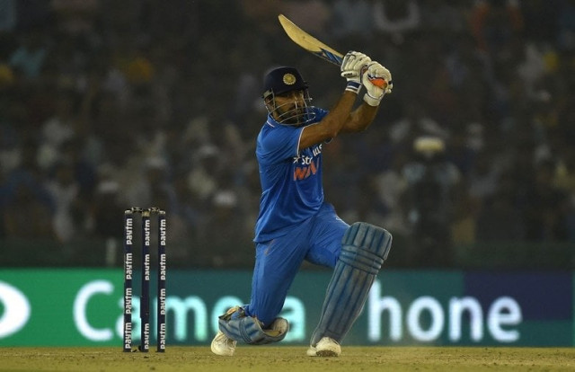 india 039 s captain mahendra singh dhoni plays a shot during the third one day international odi match between indian and new zealand at the punjab cricket stadium association stadium in mohali on october 23 2016 photo afp india 039 s captain mahendra singh dhoni plays a shot during the third one day international odi match between indian and new zealand at the punjab cricket stadium association stadium in mohali on october 23 2016 photo afp