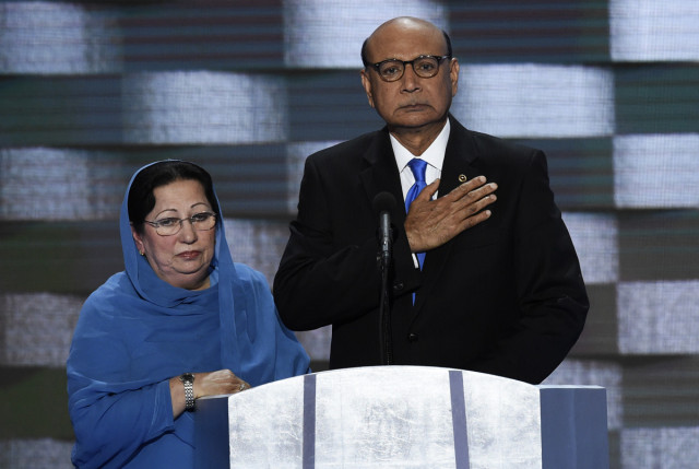 khizr khan addresses delegates on the fourth and final day of the democratic national convention at wells fargo center on july 28 2016 in philadelphia pennsylvania photo afp khizr khan addresses delegates on the fourth and final day of the democratic national convention at wells fargo center on july 28 2016 in philadelphia pennsylvania photo afp