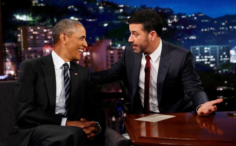 us president barack obama is interviewed by jimmy kimmel in a taping of the jimmy kimmel live show in los angeles photo reuters