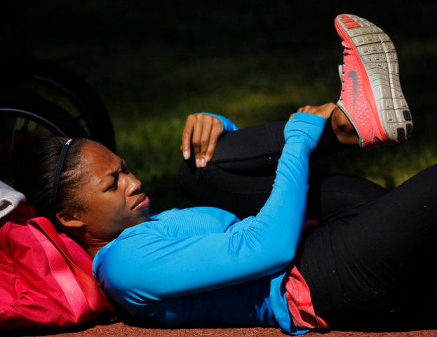 track and field sprint athlete allyson felix of the us who won an olympic gold medal in beijing stretches during her training photo reuters track and field sprint athlete allyson felix of the us who won an olympic gold medal in beijing stretches during her training photo reuters