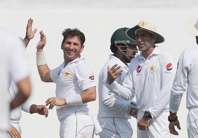 younus scored 127 and 29 while yasir bagged 10 wickets in the match photo afp younus scored 127 and 29 while yasir bagged 10 wickets in the match photo afp
