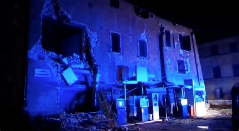 still image from video shows damaged building after an earthquake in visso italy october 26 2016 photo reuters