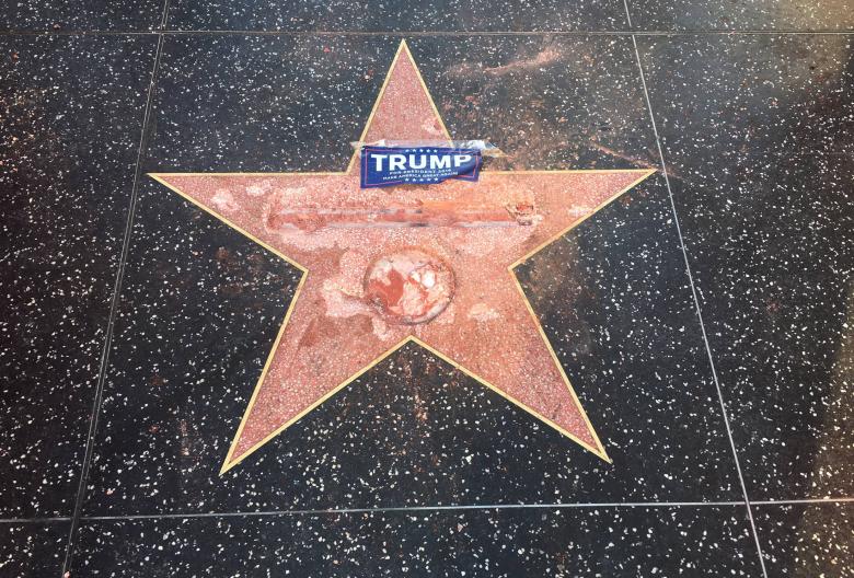 donald trump 039 s star on the hollywood walk of fame after it was vandalized photo reuters