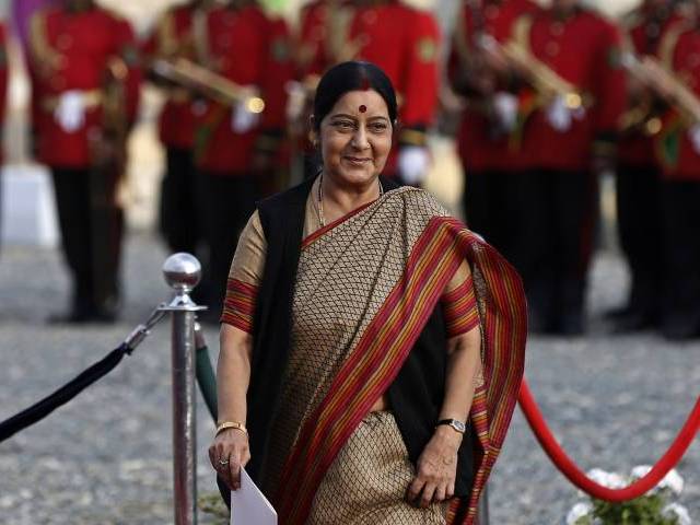 india 039 s foreign minister sushma swaraj arrives for a flag raising ceremony in kabul photo reuters