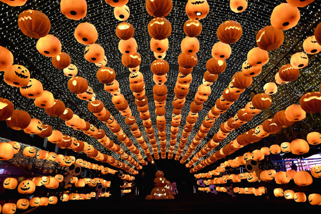 halloween decorations in shenyang china photo afp
