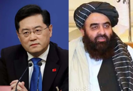 chinese foreign minister qin gang and acting afghan foreign minister amir khan muttaqi photo file