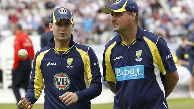 michael clarke l chats with mickey arthur photo afp michael clarke l chats with mickey arthur photo afp